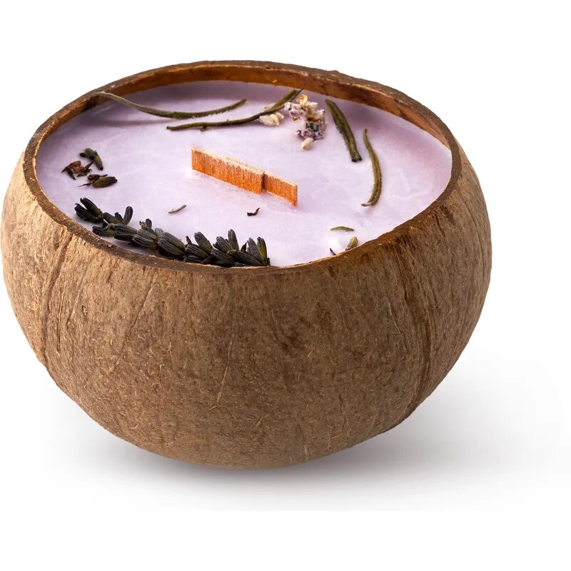 Tropicandle Lavender dišeča sveča z lesenim stenjem 350 ml
