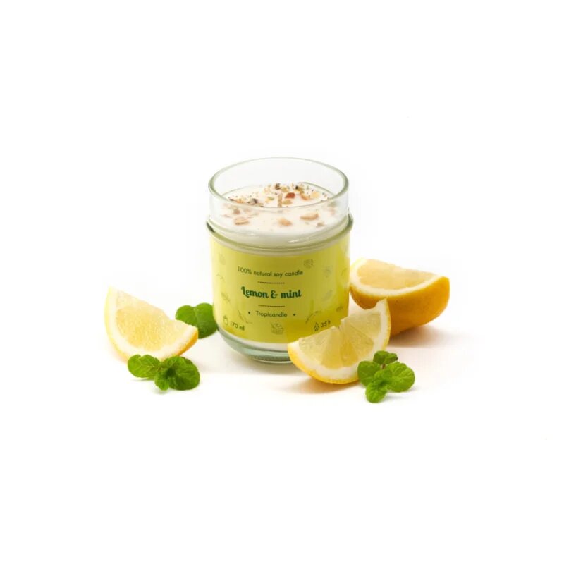 Tropicandle Lemon & Mint dišeča sveča 170 ml