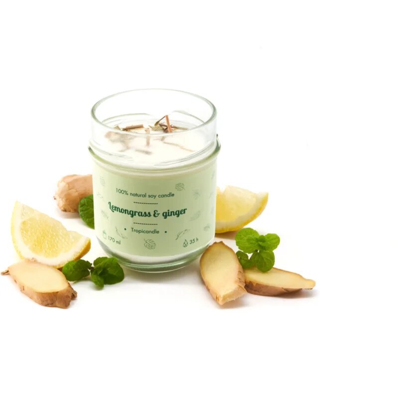Tropicandle Lemongrass & Ginger dišeča sveča 170 ml