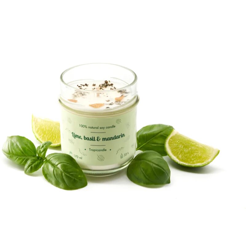 Tropicandle Lime Basil & Mandarin dišeča sveča 170 ml