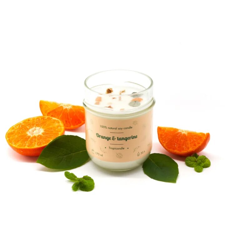 Tropicandle Orange & Tangerine dišeča sveča 170 ml