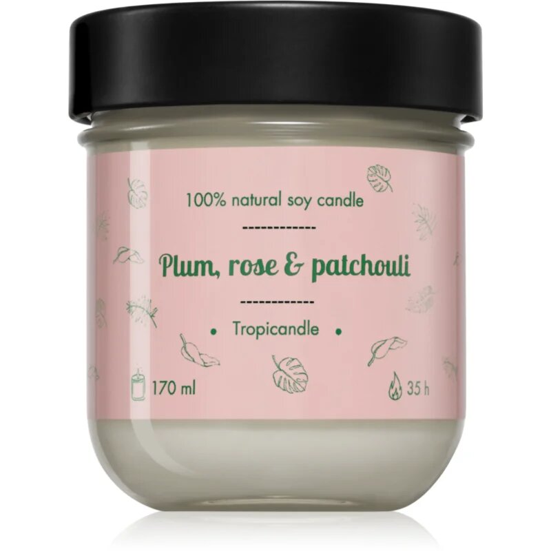 Tropicandle Plum Rose & Patchouli dišeča sveča 170 ml