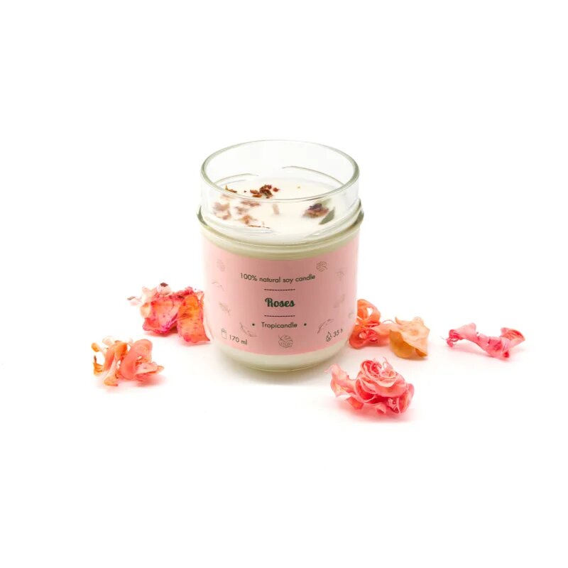 Tropicandle Roses dišeča sveča 170 ml