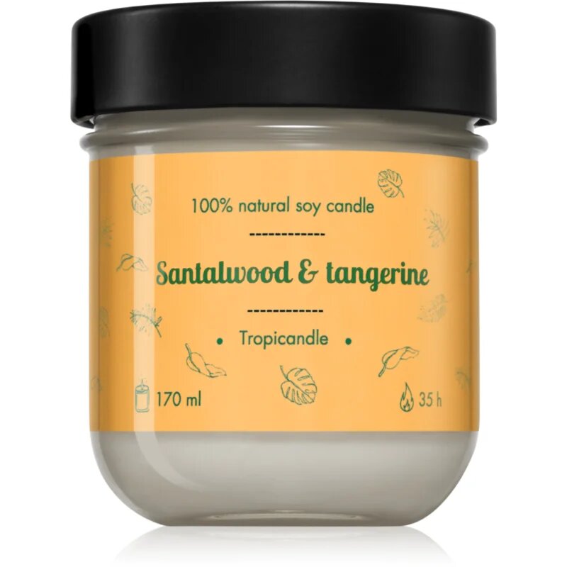 Tropicandle Santalwood & Tangerine dišeča sveča 170 ml