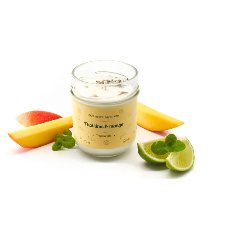 Tropicandle Thai Lime & Mango dišeča sveča 170 ml