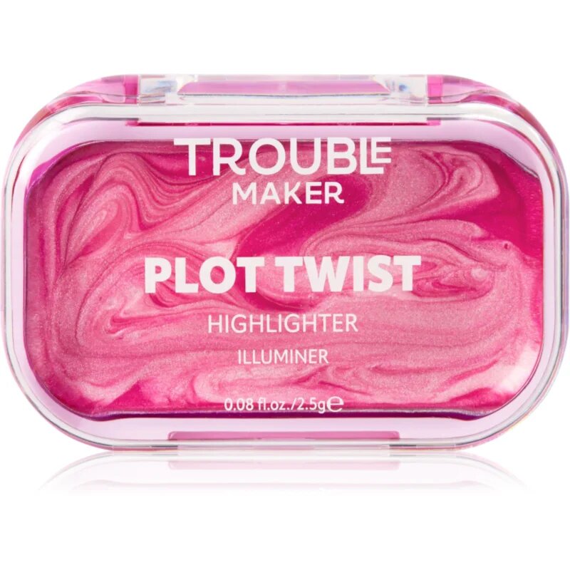 Trouble Maker Plot Twist Cream Highlight trdi kremasti osvetljevalec odtenek Spiralling Pink 2.5 g