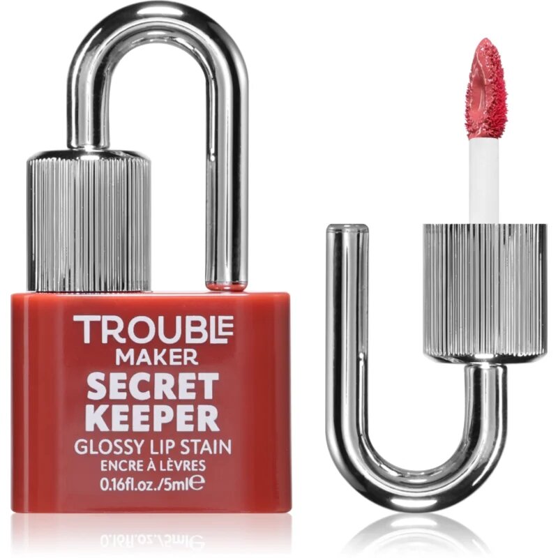 Trouble Maker Secret Keeper Lip Gloss Stain barva za ustnice za dolgoobstojen učinek odtenek Shifty Biz Rose Nude 5 ml
