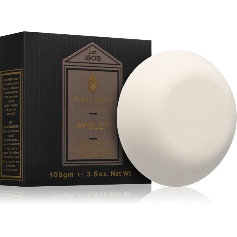 Truefitt & Hill Apsley Shaving Soap naravno trdo milo za britje nadomestno polnilo 100 g