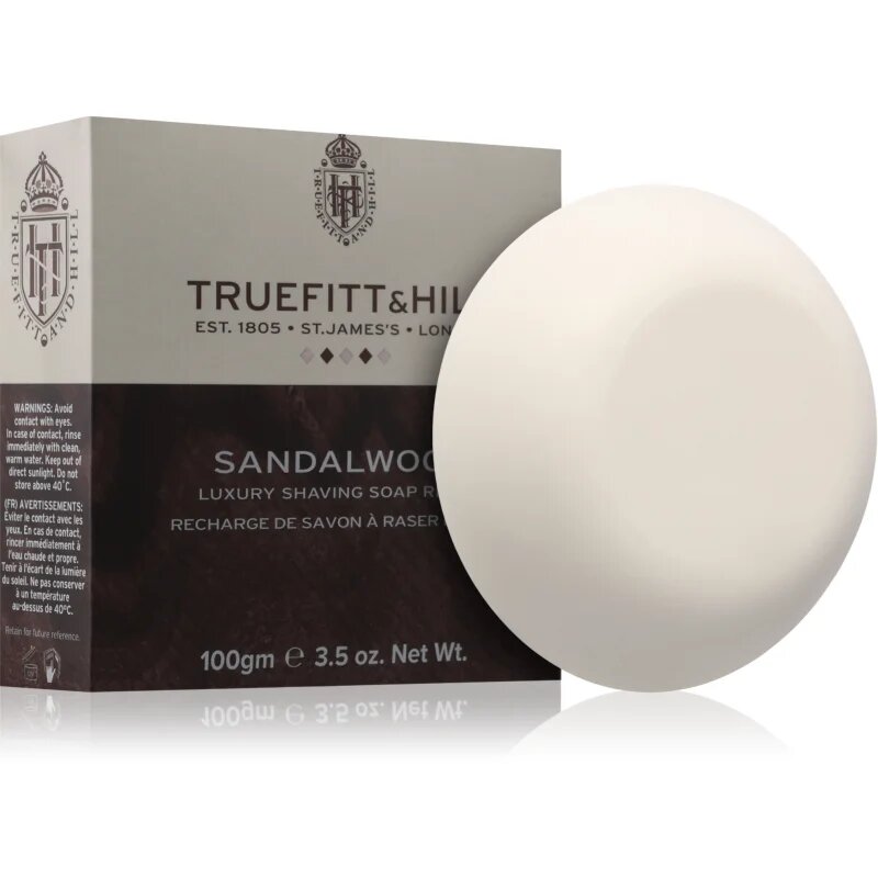 Truefitt & Hill Sandalwood naravno trdo milo za britje 100 g