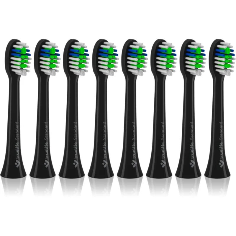TrueLife SonicBrush Compact Black Standard nadomestne glave za zobno ščetko SonicBrush Compact-series Black 8 kos