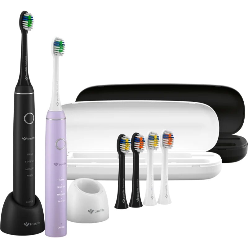 TrueLife SonicBrush Compact sonična zobna ščetka Duo Black / Lavender 2 kos