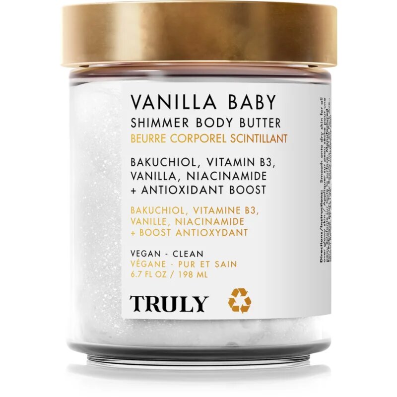 Truly Vanilla Baby intenzivno vlažilno maslo za telo z bisernim sijajem 198 ml