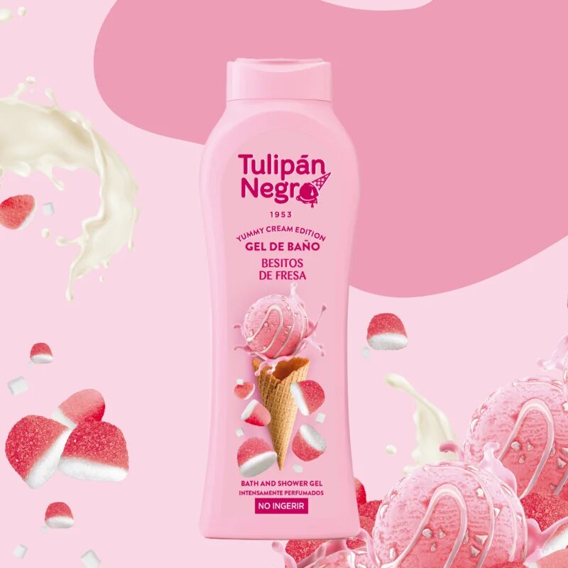 Tulipán Negro Besitos de Fresa gel za prhanje 650 ml