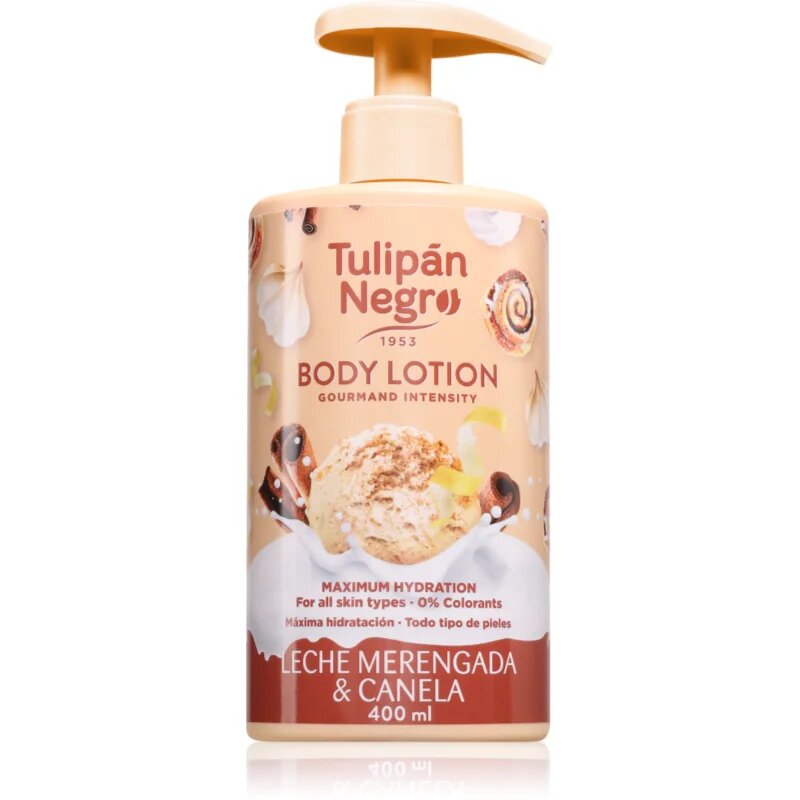 Tulipán Negro Leche Merengada & Canela vlažilni losjon za telo 400 ml