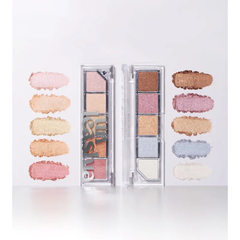 Unleashia Mood Shower Face Palette paleta senčil za oči in osvetljevalcev z bisernim sijajem odtenek NO.101 Ballerino 1 kos