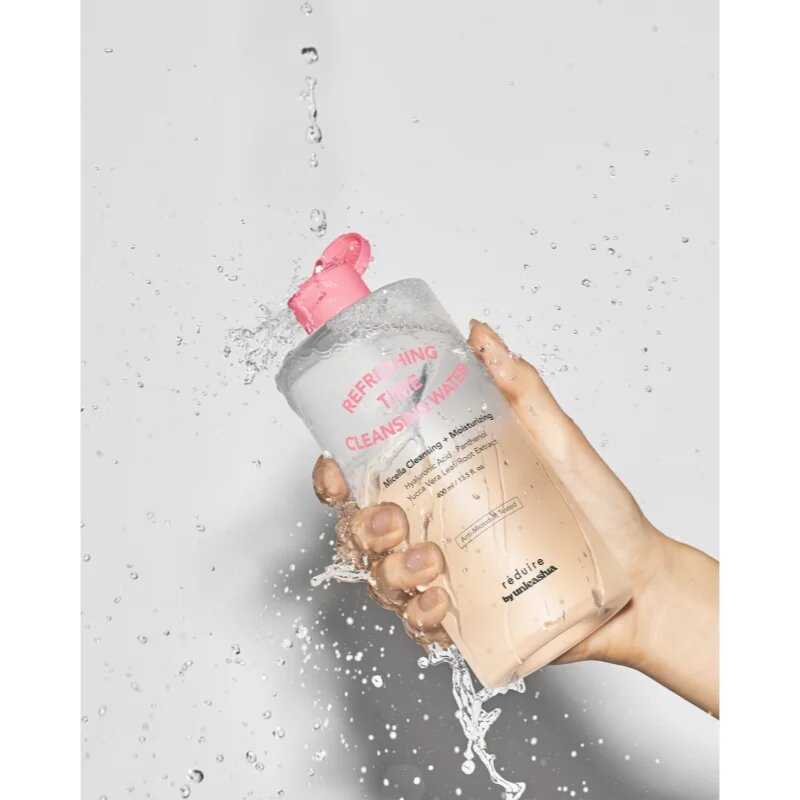 Unleashia Reduire Refreshing Time Cleansing Water pomirjajoča čistilna voda s hialuronsko kislino 400 ml