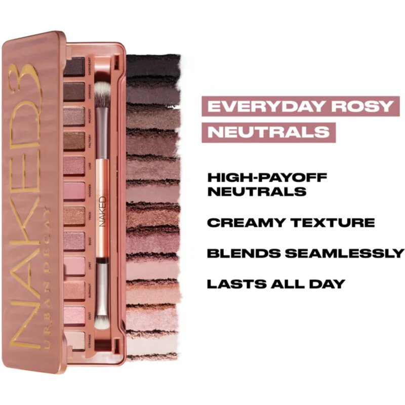 Urban Decay Naked3 paleta senčil za oči s čopičem 12x13 g