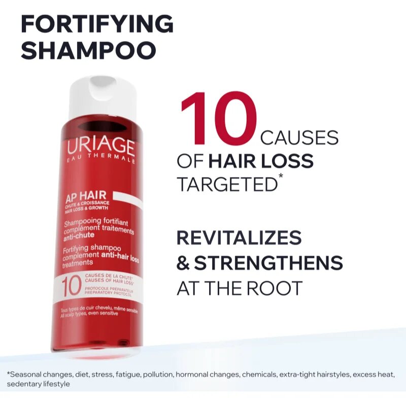 Uriage AP HAIR Fortifying Shampoo krepilni šampon proti izpadanju las 200 ml