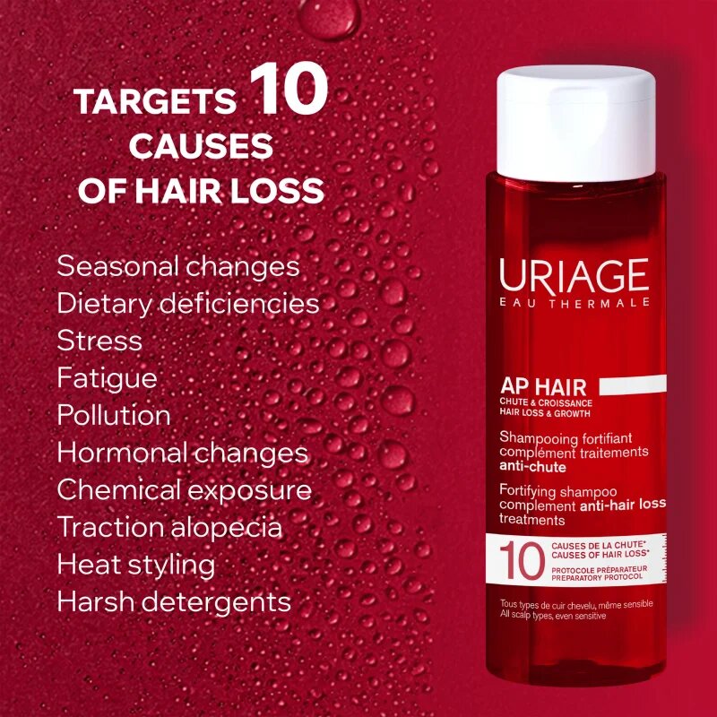 Uriage AP HAIR Fortifying Shampoo krepilni šampon proti izpadanju las 200 ml