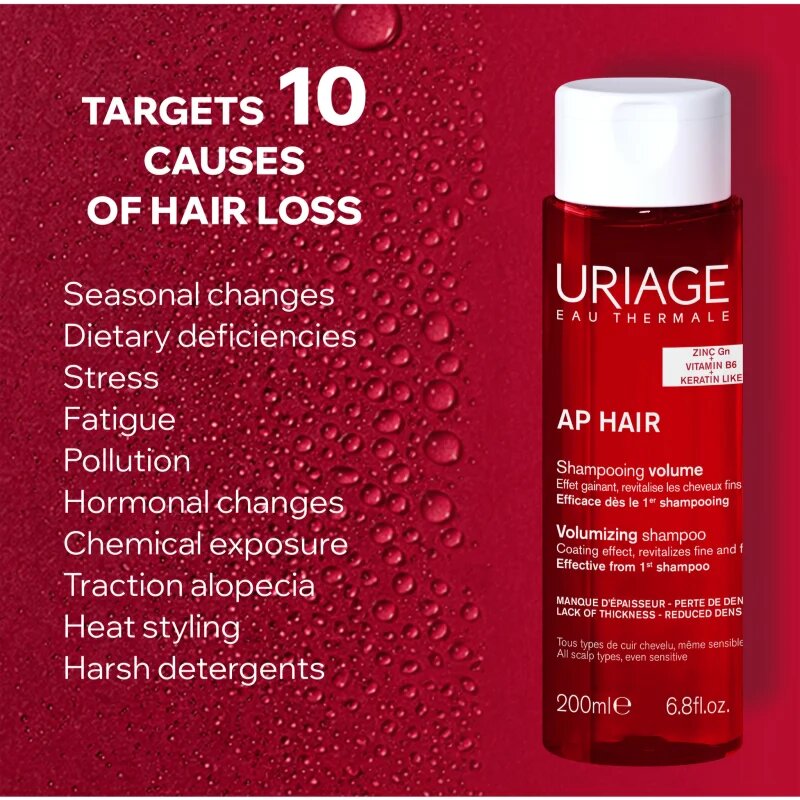 Uriage AP HAIR Volumizing Shampoo šampon za volumen za redke lase 200 ml