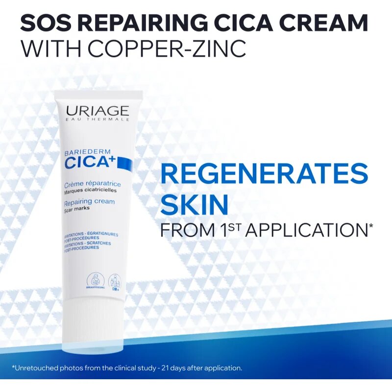 Uriage Bariederm Cica+ Repairing Cream krepilna krema z vsebnostjo bakra in cinka 100 ml