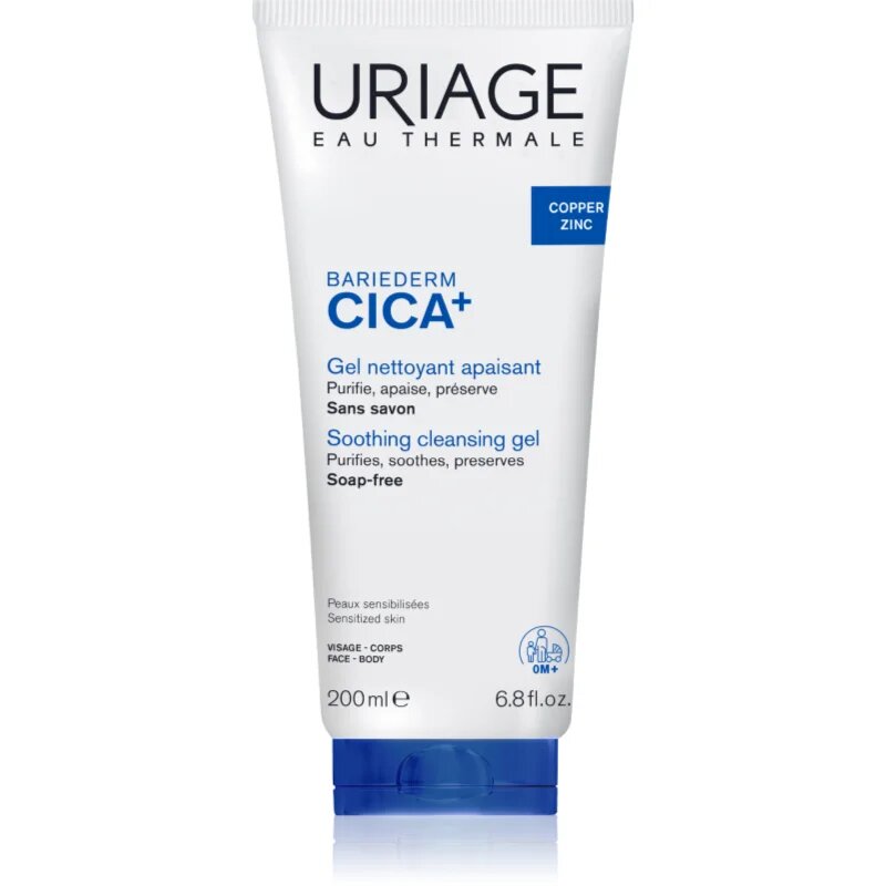 Uriage Bariederm Cica+ Soothing Cleansing Gel pomirjevalni čistilni gel 200 ml