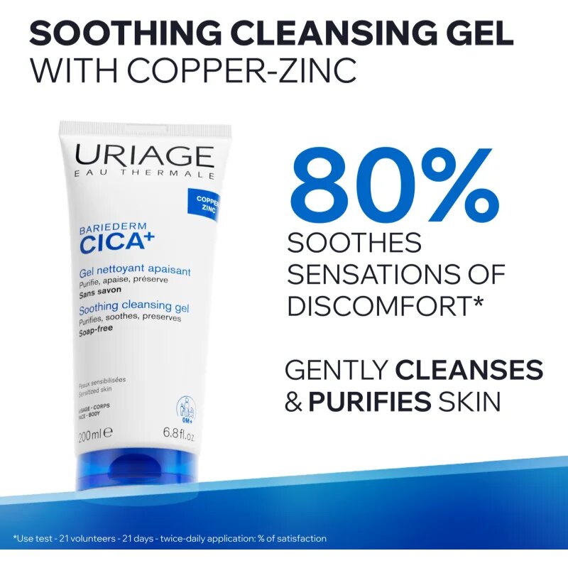 Uriage Bariederm Cica+ Soothing Cleansing Gel pomirjevalni čistilni gel 200 ml