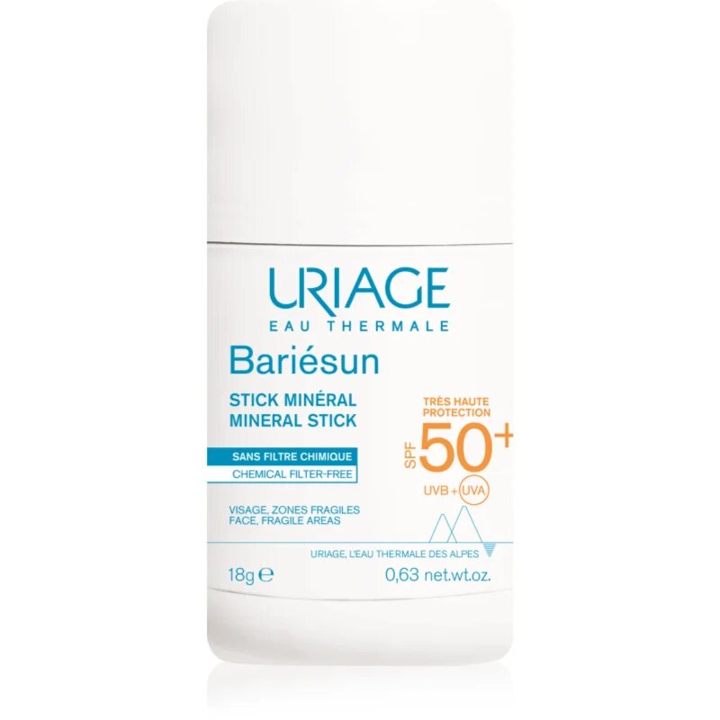 Uriage Bariésun Mineral Stick SPF 50+ mineralna zaščitna paličica za občutljive predele kože SPF 50+ 18 g