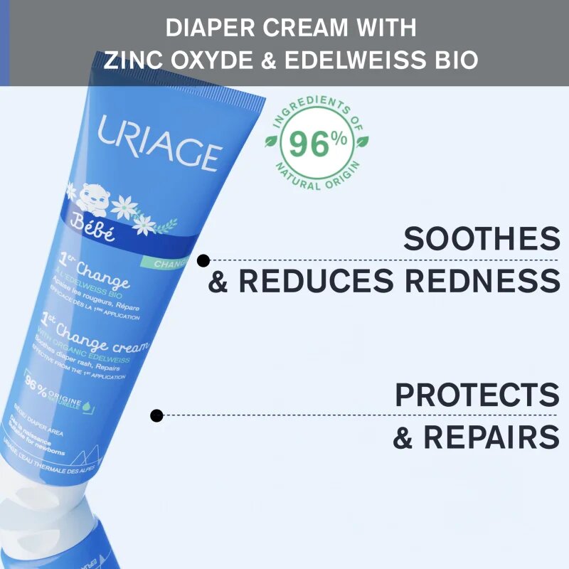 Uriage Bébé 1st Change Cream vlažilna zaščitna krema proti vnetju ritke 100 ml