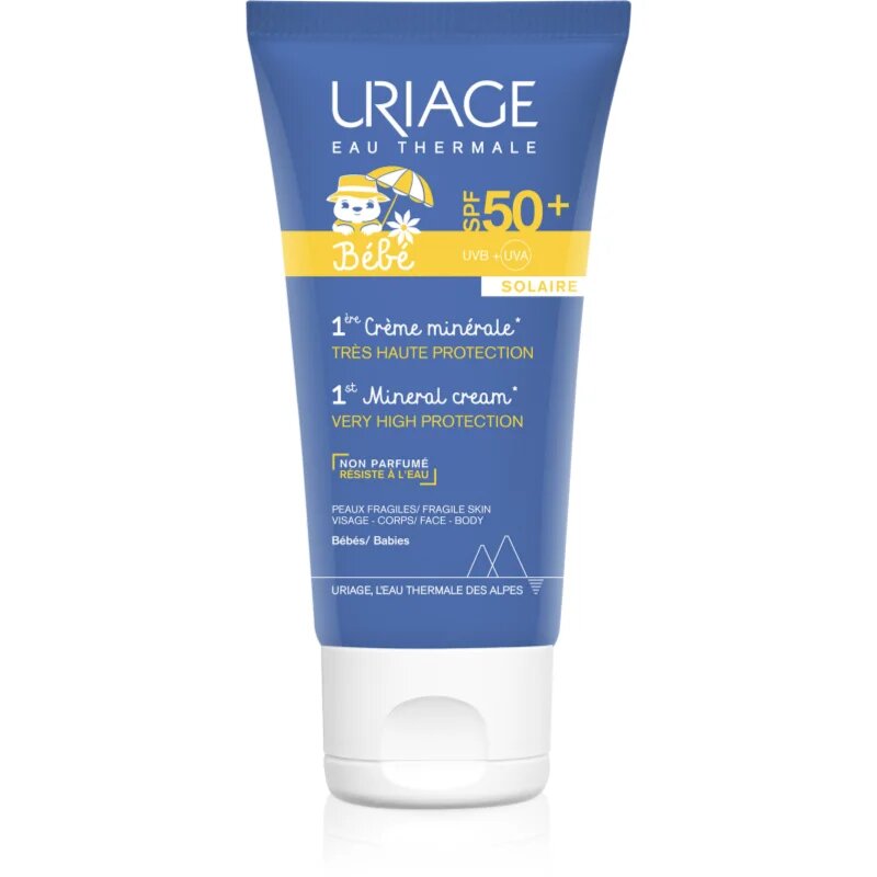 Uriage Bébé 1st Mineral Cream SPF 50+ mineralna krema za sončenje SPF 50+ 50 ml