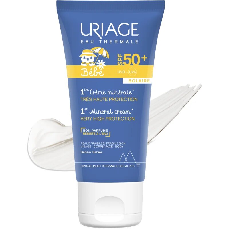 Uriage Bébé 1st Mineral Cream SPF 50+ mineralna krema za sončenje SPF 50+ 50 ml