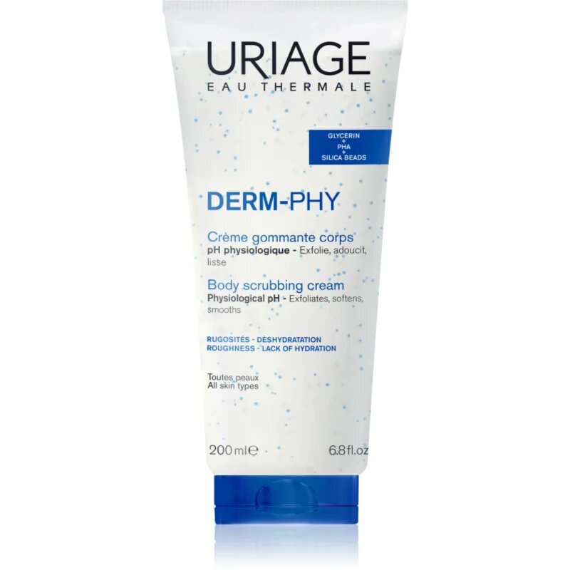 Uriage DERM-PHY Body Scrubbing Cream negovalni piling za telo 200 ml