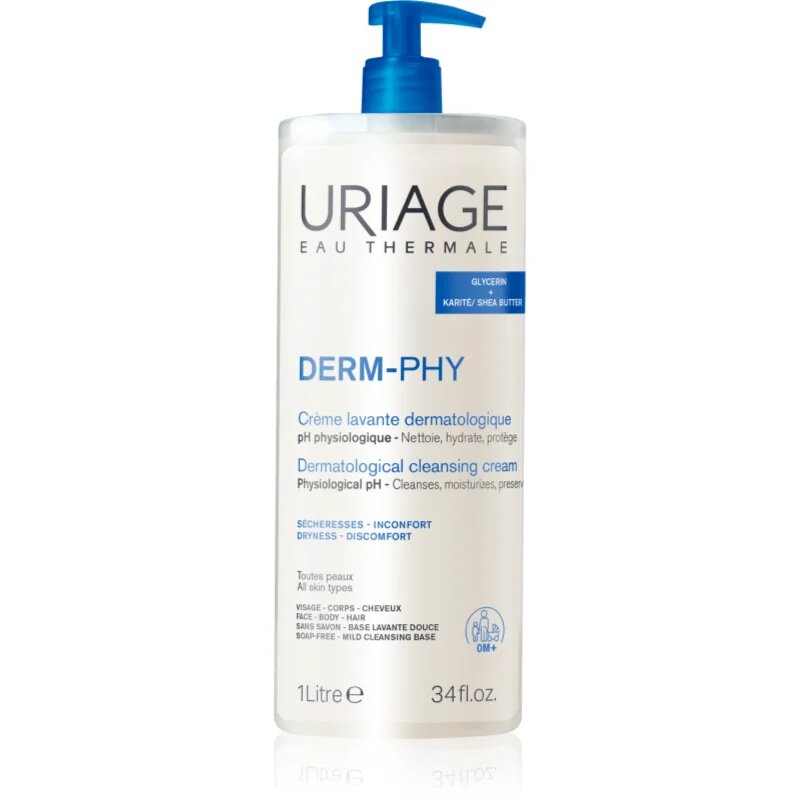 Uriage DERM-PHY Dermatological Cleansing Cream vlažilna krema za prhanje 1000 ml