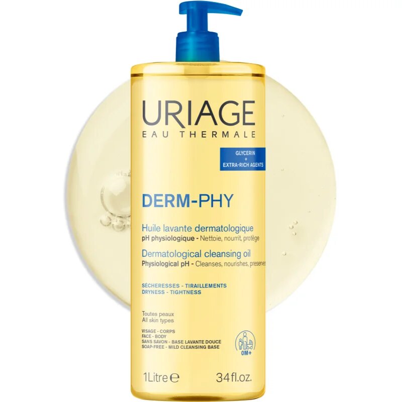 Uriage DERM-PHY Dermatological Cleansing Oil hranilni gel za prhanje 1000 ml