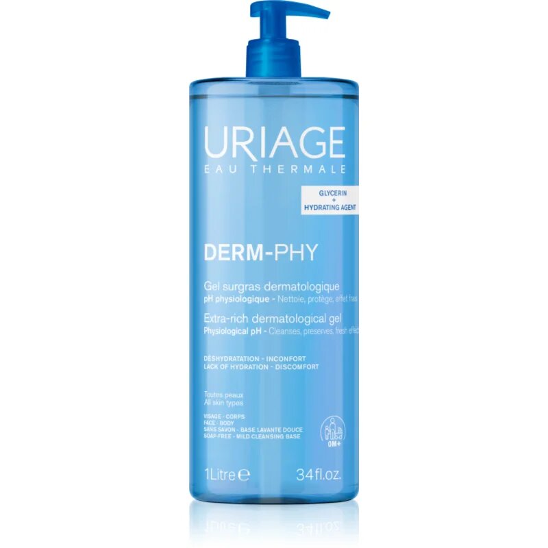 Uriage DERM-PHY Extra Rich Dermatological Gel nežni čistilni gel 1000 ml
