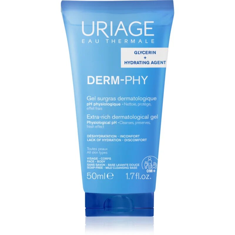 Uriage DERM-PHY Extra Rich Dermatological Gel nežni čistilni gel 50 ml