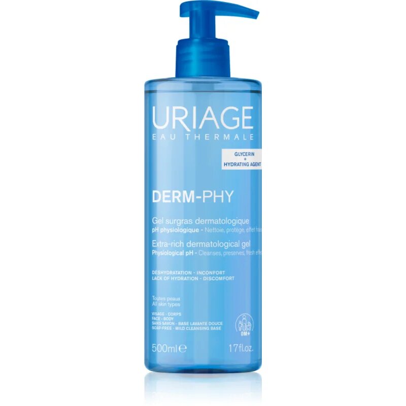 Uriage DERM-PHY Extra Rich Dermatological Gel nežni čistilni gel 500 ml