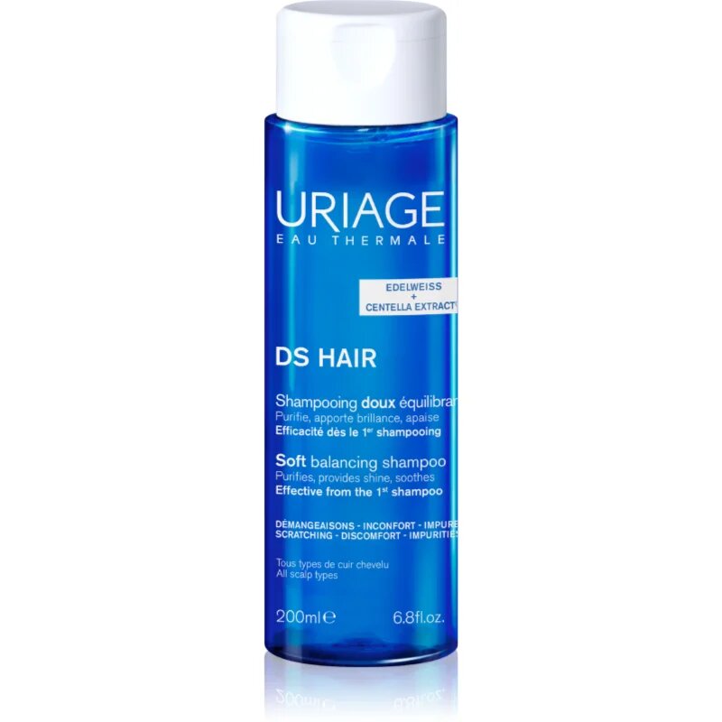 Uriage DS HAIR Soft Balancing Shampoo čistilni šampon za občutljivo lasišče 200 ml