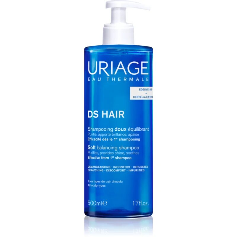 Uriage DS HAIR Soft Balancing Shampoo čistilni šampon za občutljivo lasišče 500 ml