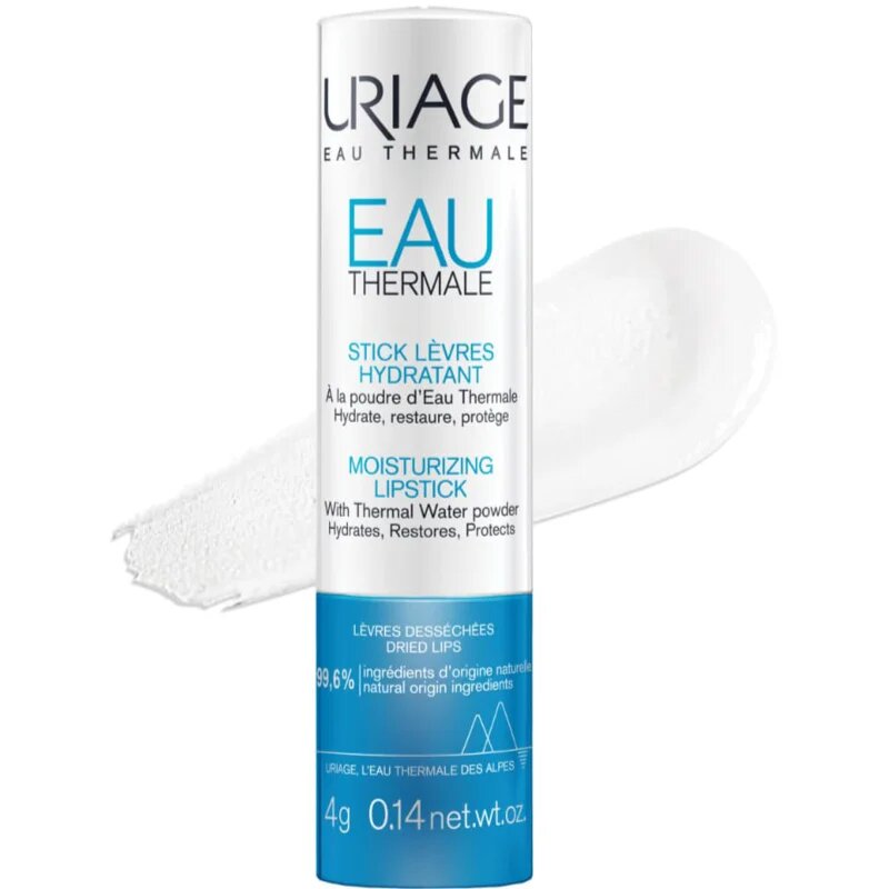 Uriage Eau Thermale Moisturizing Lipstick with Thermal Water Powder vlažilni balzam za ustnice v paličici 4 g