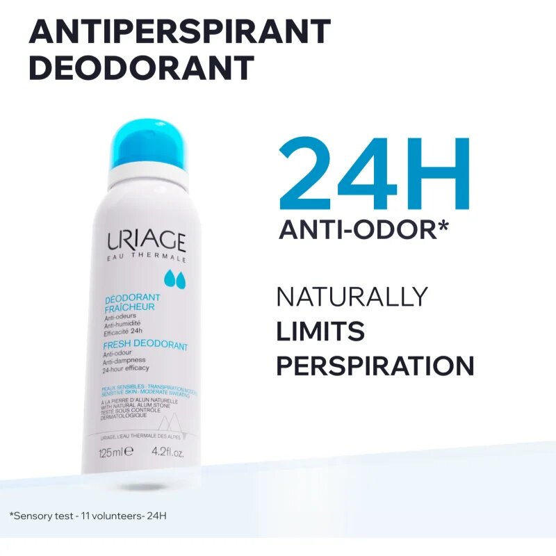 Uriage Hygiène Fresh Deodorant deodorant v pršilu za 24 urno zaščito 125 ml