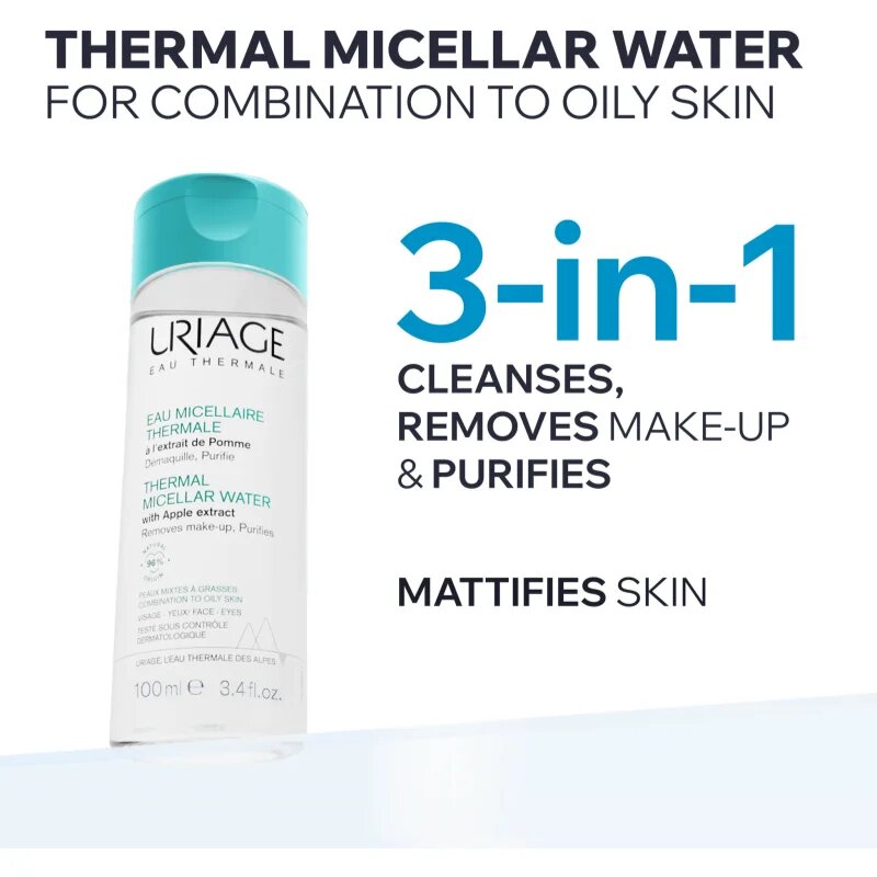 Uriage Hygiène Thermal Micellar Water - Combination to Oily Skin micelarna čistilna voda za mešano do mastno kožo 100 ml