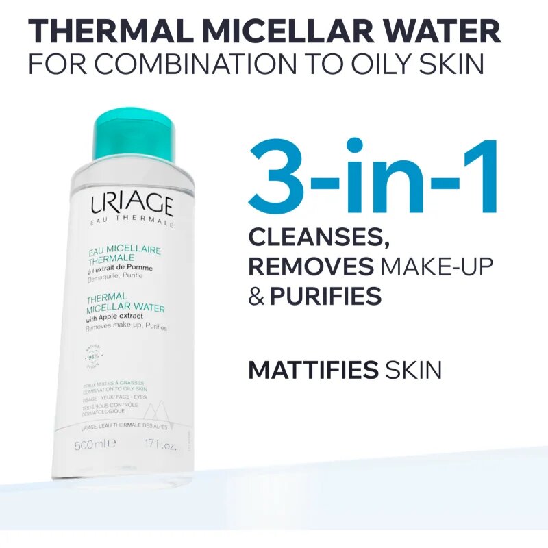 Uriage Hygiène Thermal Micellar Water - Combination to Oily Skin micelarna čistilna voda za mešano do mastno kožo 500 ml