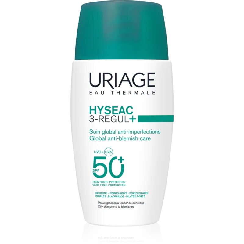 Uriage Hyseac 3-Regul+ Global Anti-Blemish Care SPF50+ dnevna krema za mastno kožo SPF 50+ 50 ml