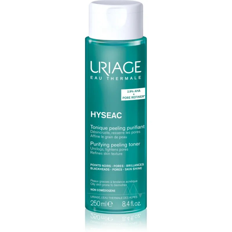 Uriage Hyseac Purifying Peeling Toner čistilni tonik za regulacijo kožnega sebuma in zmanjšanje por z AHA 250 ml