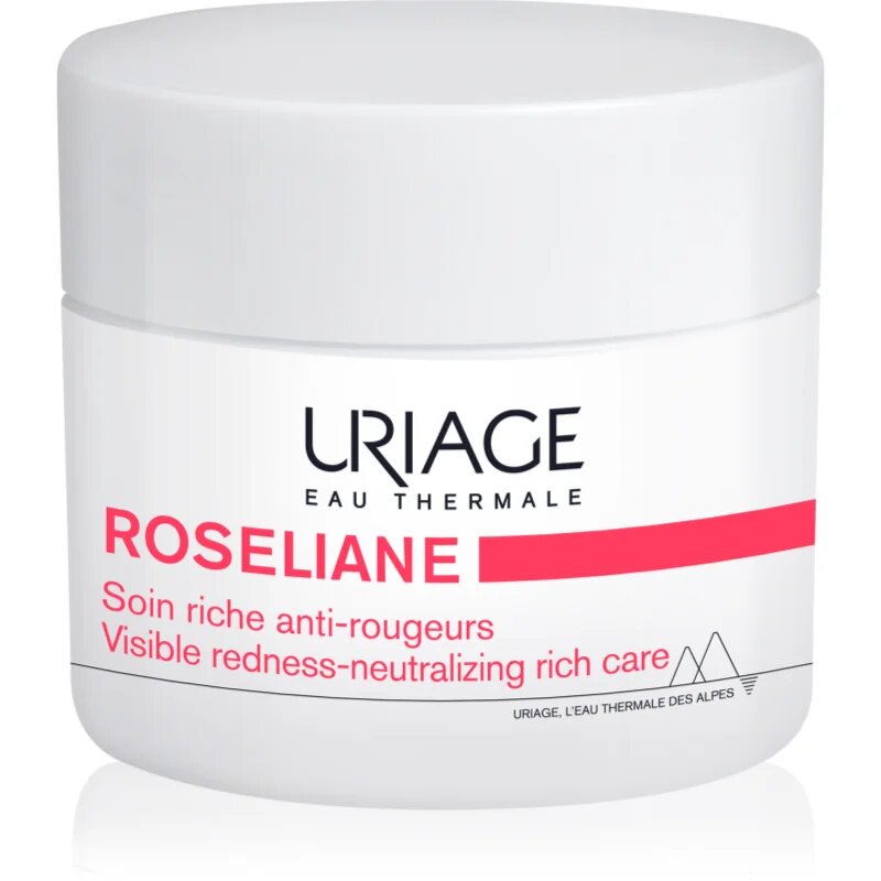 Uriage Roseliane Visible Redness-Neutralizing Rich Care pomirjujoča krema proti rdečici na obrazu 50 ml
