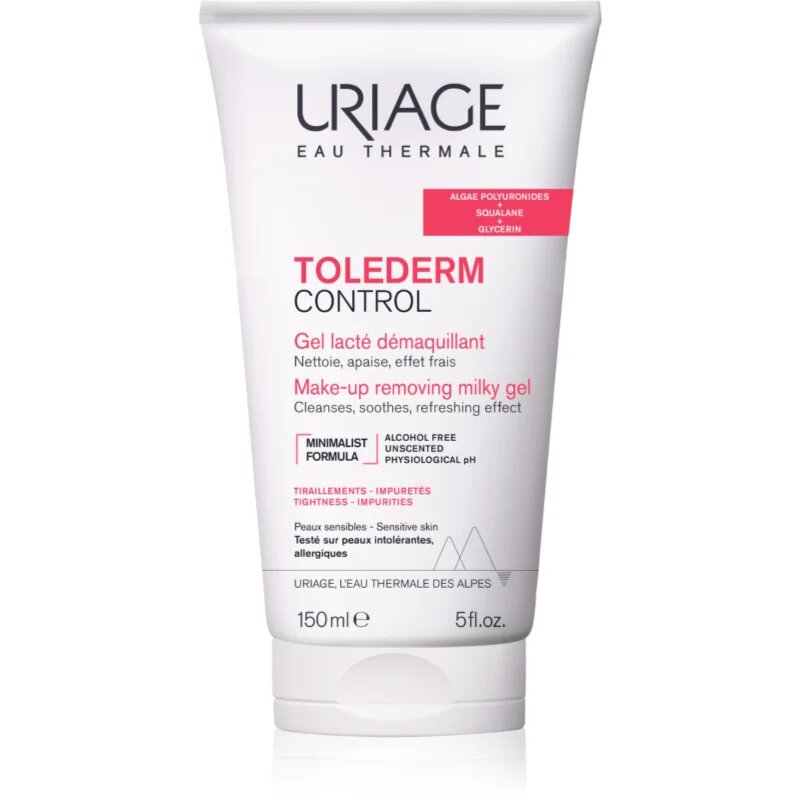 Uriage Toléderm Control Make-up Removing Milky Gel čistilni gel za odstranjevanje ličil 100 ml