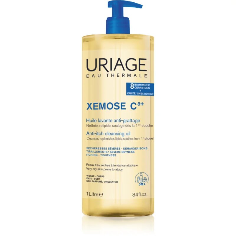 Uriage Xemose C8+ Anti-Itch Cleansing Oil pomirjajoče čistilno olje za suho in ekcematozno kožo 1000 ml