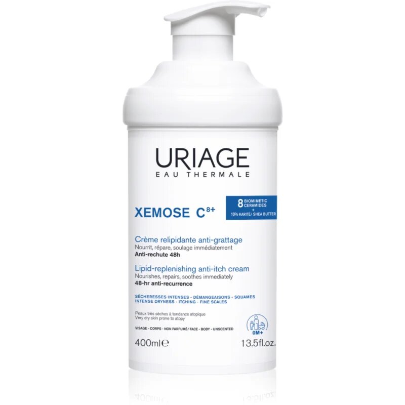 Uriage Xemose C8+ Lipid-Replenishing Anti-Irritation Cream pomirjajoča krema ki koži vrača lipide za zelo občutljivo suho in atopično kožo 400 ml