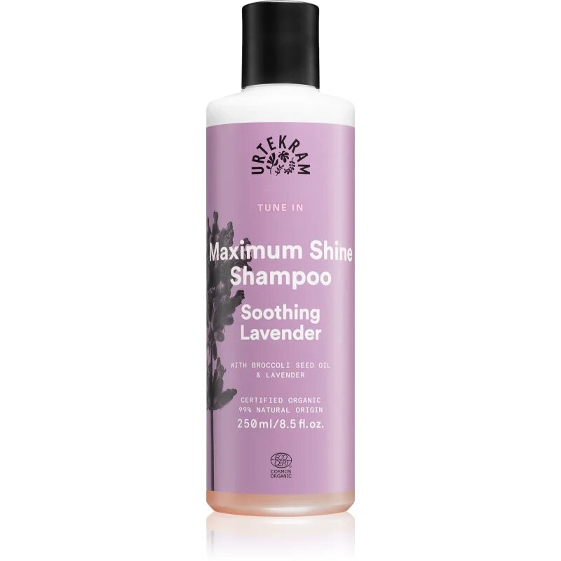 Urtekram Soothing Lavender pomirjujoči šampon za sijaj in mehkobo las 250 ml